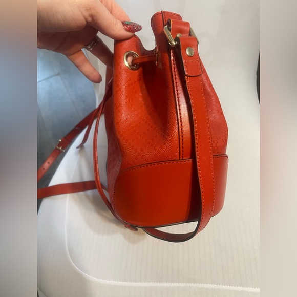 New tags Gucci Bright Diamante leather medium bucket bag red high end designer - Picture 6 of 17
